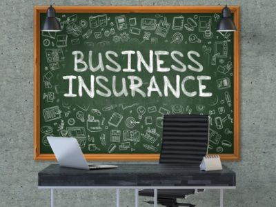 business insurance on chalkboard