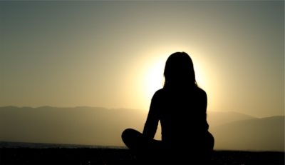 woman sitting alone