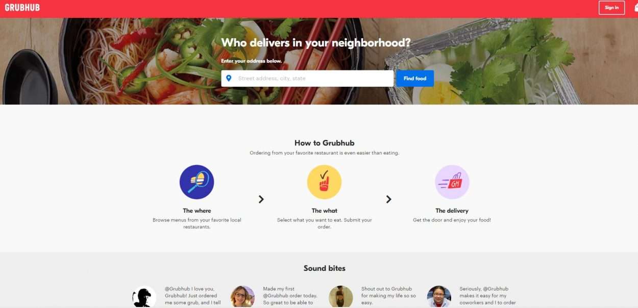 grubhub website