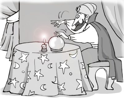 fortune teller and crystal ball