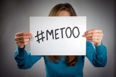 woman with blue shirt #metoo