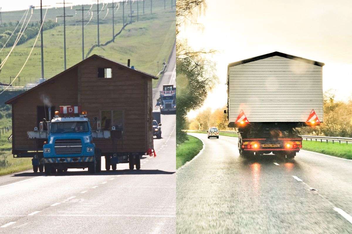 United States Department of Labor Recovers Wages for Misclassified Mobile Home Transportation Workers two trucks tranporting mobile homes